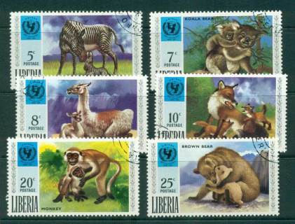 Liberia-1971-UNICEF-Wildlife-CTO-Lot56760