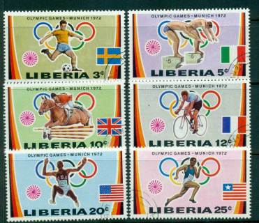 Liberia-1972-Munich-Olympics-CTO-Lot56761