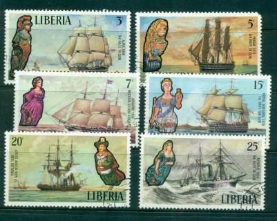 Liberia-1972-Sailing-Ships-Figureheads-CTO-Lot56763