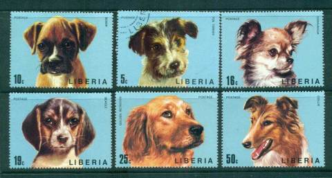 Liberia-1974-Dogs-CTO-Lot56770