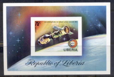 Liberia-1975-Apollo-Soyuz-Joint-Russia-USA-Space-Project-IMPERF-MS-MUH