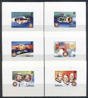 Liberia-1975-Apollo-Soyuz-Joint-Russia-USA-Space-mini-sheetlets-IMPERF-MUH