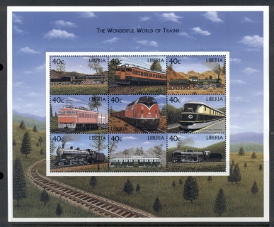 Liberia-1999-Wonderful-World-of-Trains-MS-MUH