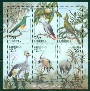 Liberia-2001-Wonderland-Africa-Birds-MS-MUH