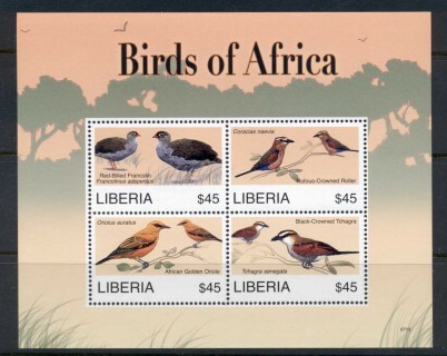 Liberia-2007-Birds-of-Africa-sheetlet-MUH