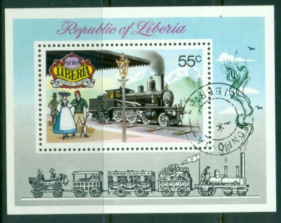 Liberia-1973-Swiss-Locomotive-Train-MS-CTO