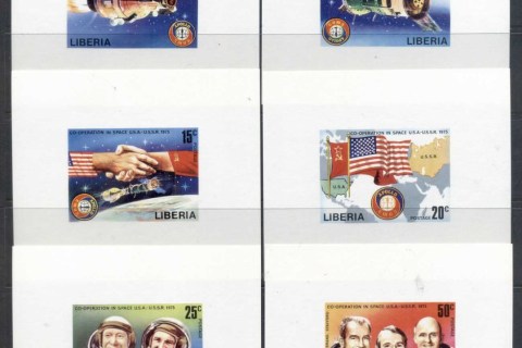 Liberia-1975-Apollo-Soyuz-Joint-Russia-USA-Space-mini-sheetlets-IMPERF-MUH