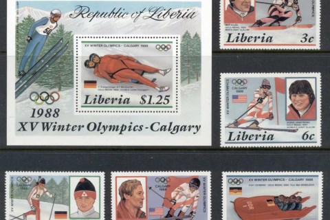 Liberia-1987-Winter-Olympics-Calgary-Medallists-MS-MUH