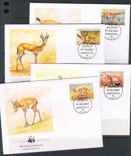 Libya-1987 WWF Slender-horned Gazelle FDCs