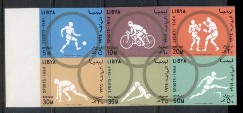 Libya-1964-Summer-Olympics-Tokyo-blk6-IMPERF-MUH