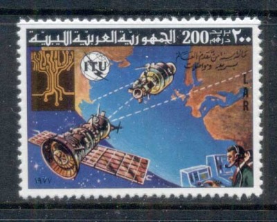 Libya-1977-ITU-Spacecraft-over-Earth-MUH