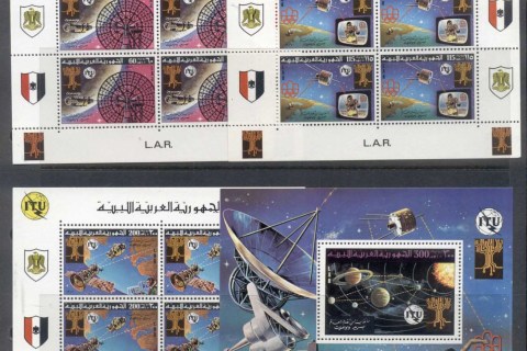 Libya-1977-World-Telecommunications-Day-4x-MS-MUH