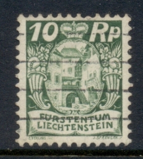 Liechtenstein-1924-28-Coutryard-10rp-FU