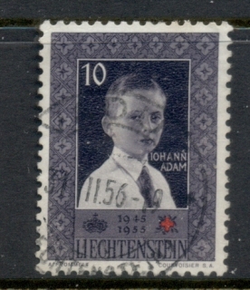 Liechtenstein-1955-Prince-Johann-Adam-10rp-FU