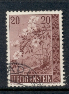 Liechtenstein-1957-Wild-Roser-20rp-FU