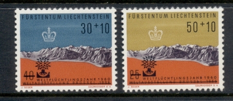 Liechtenstein-1960-World-refugee-Year-Surch-on-Worlds-Fair-MUH