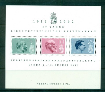 Liechtenstein-1962-Stamp-Anniv-MS-MUH-lot58454