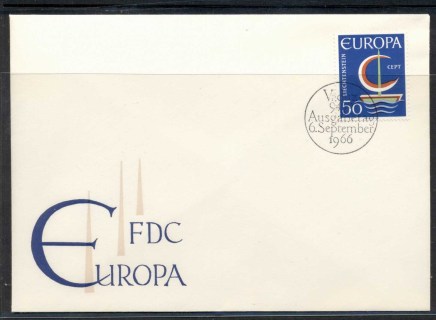 Liechtenstein-1966-Europa-Sailboat-FDC