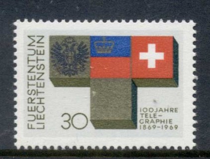 Liechtenstein-1969-Telegraph-Centenary-MUH