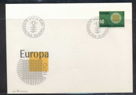 Liechtenstein-1970-Europa-Woven-Threads-FDC