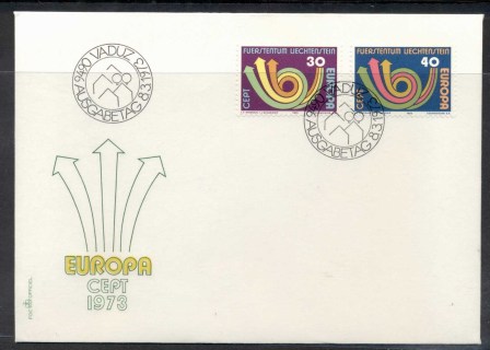 Liechtenstein-1973-Europa-Posthorn-Arrow-FDC