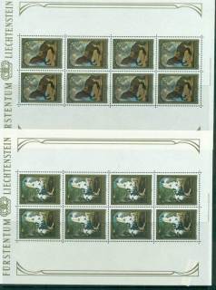 Liechtenstein-1978-Horses-paintings-Sheetlets-MUH-lot59516