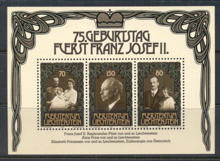 Liechtenstein-1981-Prince-Franz-Joseph-II-75th-Birthday-MS-MUH