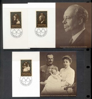 Liechtenstein-1981-Prince-Franz-Joseph-II-birthday-3x-Maxicards