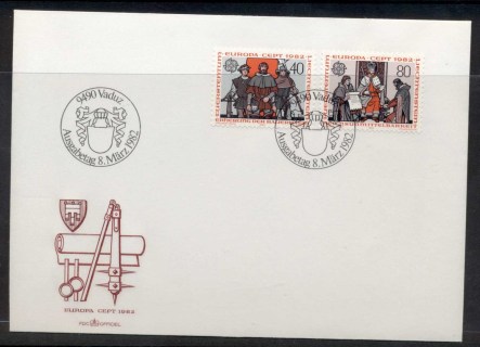 Liechtenstein-1982-Europa-History-FDC