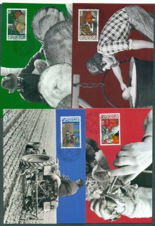 Liechtenstein-1983-Farming-4-Maxi-cards-FDI-lot32210