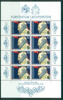 Liechtenstein-1983-Pope-John-Paul-II-sheetlet-MUH-lot58340