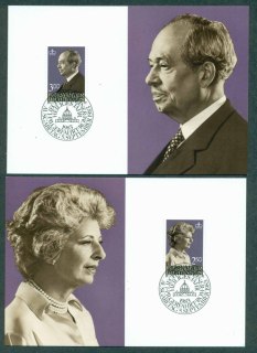 Liechtenstein-1983-Princess-Gina-Franz-Joseph-II-2-Maxi-cards-FDI-lot32202