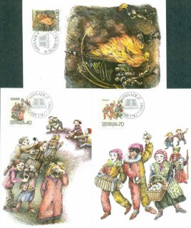 Liechtenstein-1983-Shrovetide-Lenten-Customs-3-Maxi-cards-FDI-lot32205