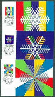 Liechtenstein-1983-Winter-Olympics-3-Maxi-cards-FDI-lot32199