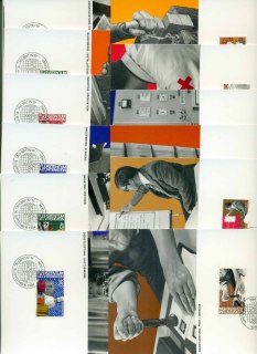 Liechtenstein-1984-Industries-Occupations-12-Maxi-cards-FDI-lot32213