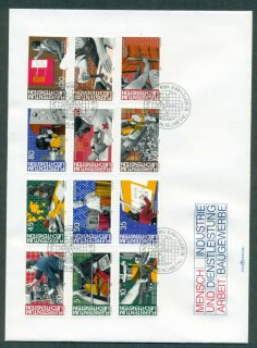 Liechtenstein-1984-Industries-Occupations-Full-Set-FDC-lot32214