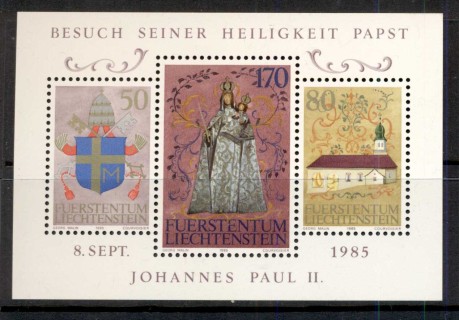 Liechtenstein-1985-State-Visit-of-Pope-John-Paul-II-MS-MUH