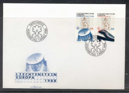 Liechtenstein-1988-Europa-Transport-Communication-FDC