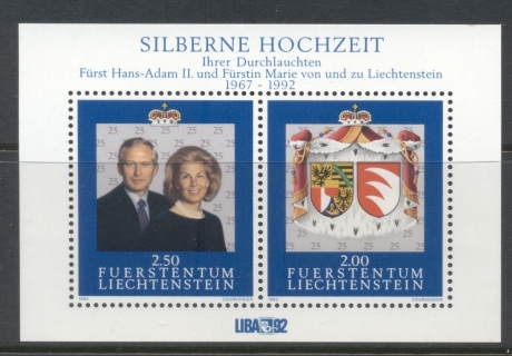 Liechtenstein-1992-Royal-Wedding-25th-Anniversary-MS-MUH