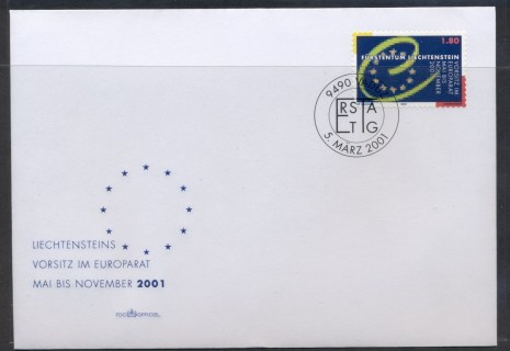 Liechtenstein-2001-Presidency-of-Council-of-Europe-FDC