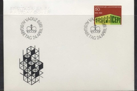 Liechtenstein-1969-Europa-Building-FDC