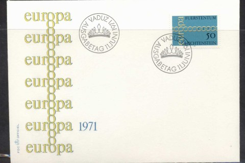 Liechtenstein-1971-Europa-Chain-through-O-FDC