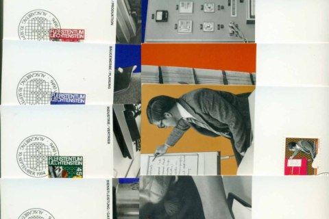 Liechtenstein-1984-Industries-Occupations-12-Maxi-cards-FDI-lot32213