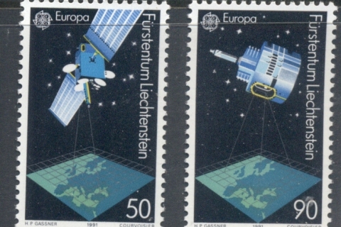 Liechtenstein-1991-Europa-Space-SatellitesMUH