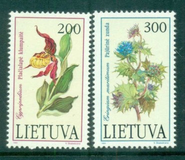 Lithuania-1992-Flowers-MUH