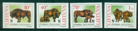 Lithuania-1996-WWF-The-European-Bison-MUH