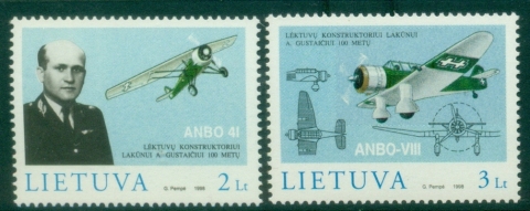 Lithuania-1998-The-100th-Anniversary-of-the-Birth-of-Antanas-Gustaitis-MUH