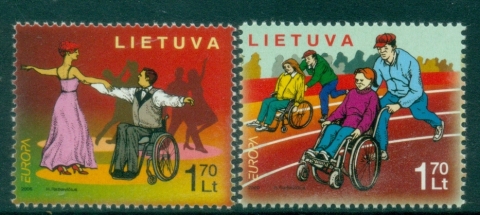 Lithuania-2006-EUROPA-Stamps-Integration-through-the-Eyes-of-Young-People-Amusements-and-Sports-of-the-Disabled-MUH