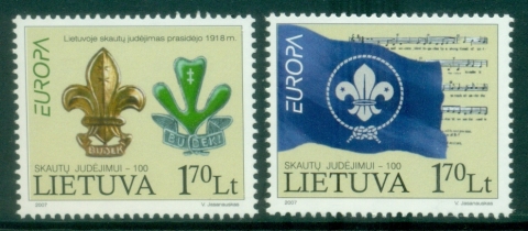 Lithuania-2007-EUROPA-Stamps-The-100th-Anniversary-of-the-Scout-Movement-MUH