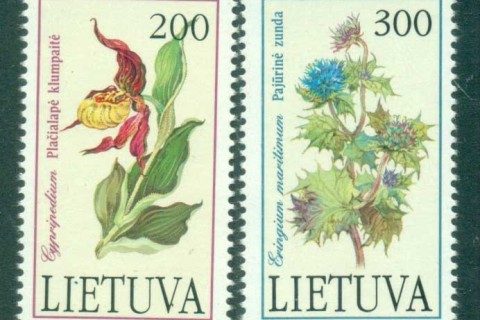 Lithuania-1992-Flowers-MUH